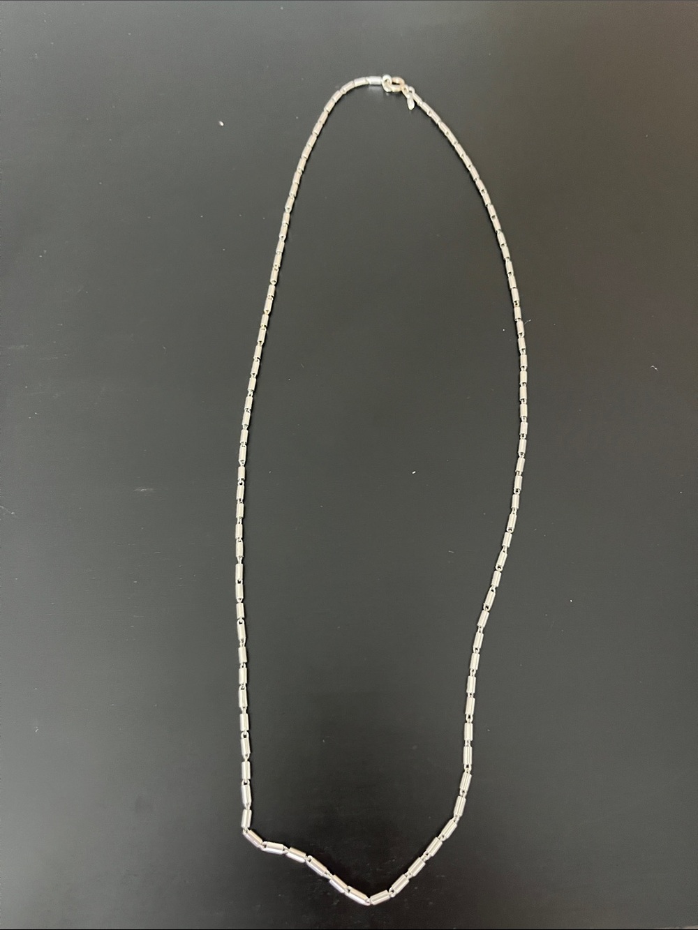 Monet Silver-Tone Tube Bead Necklace